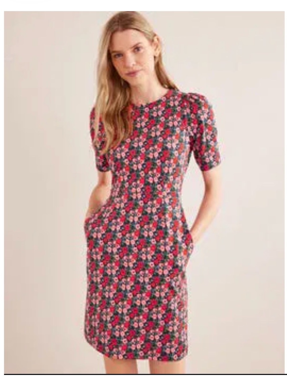 12L Boden Zoe Floral Cotton Jersey Dress US 12 Long NWOT Tall